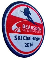 Custom Woven Event Patch: Bearsden Ski & Board Club Display Sample-Left Side