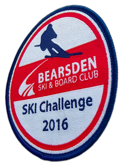 Custom Woven Event Patch: Bearsden Ski & Board Club Display Sample-Right Side