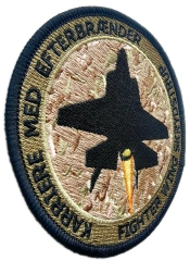 Custom Embroidered Military Squadron Patch: Danish F-35 Fighter Wing Skrydstrup Display Sample-Left Side