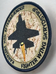 Custom Embroidered Military Squadron Patch: Danish F-35 Fighter Wing Skrydstrup Display Sample-Right Side