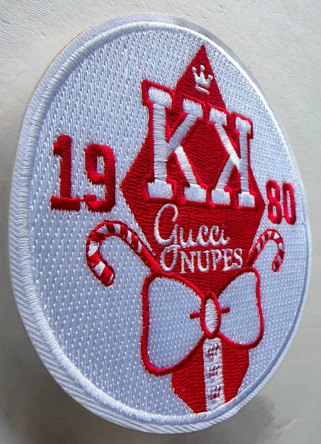 Custom Embroidered Fraternity/Social Club Patch: "Knupes" Display Sample-Left Side