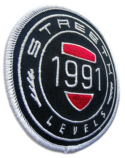 Custom Embroidered "Street Levels" 1991 Brand Logo Patch Display Sample-Left Side