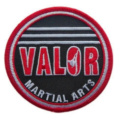 Custom Embroidered Martial Arts Logo Patch: Valor Sample-Front Side