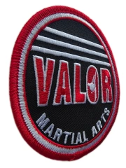 Custom Embroidered Martial Arts Logo Patch: Valor Sample-Left Side