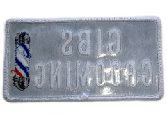 Custom Embroidered "GIBS Grooming" Logo Patch (Display Only)-Back Side