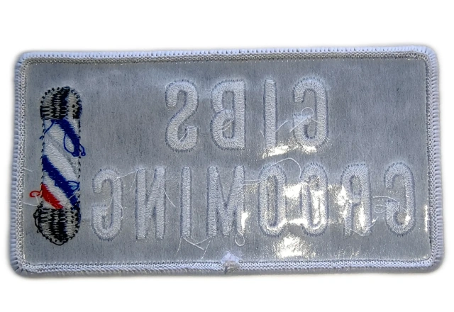 Custom Embroidered "GIBS Grooming" Logo Patch (Display Only)-Back Side