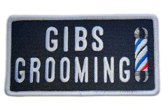 Custom Embroidered "GIBS Grooming" Logo Patch (Display Only)-Front Side