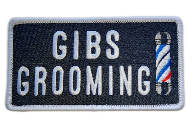 Custom Embroidered "GIBS Grooming" Logo Patch (Display Only)-Front Side