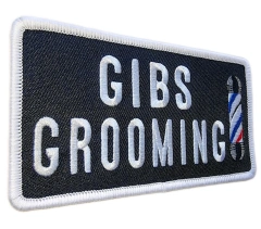 Custom Embroidered "GIBS Grooming" Logo Patch (Display Only)-Left Side