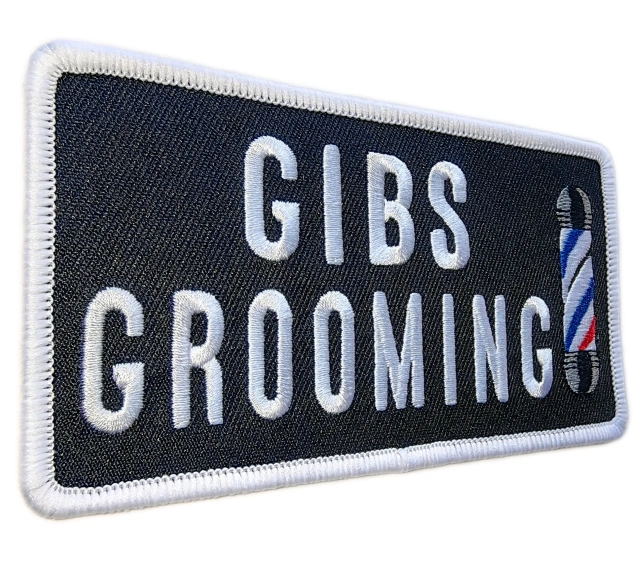Custom Embroidered "GIBS Grooming" Logo Patch (Display Only)-Left Side