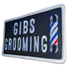 Custom Embroidered "GIBS Grooming" Logo Patch (Display Only)-Right Side