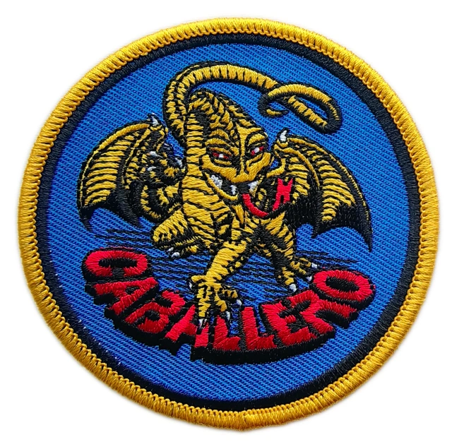 Custom Embroidered Skateboard Logo Patch: Powell-Peralta Steve Caballero Original Dragon Display Sample-Front Side