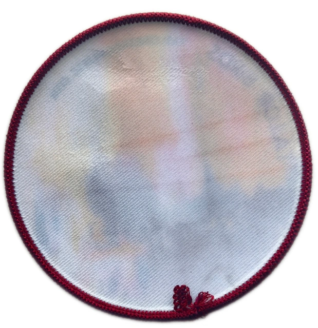 Custom Sublimated Music Brand Patch: "Tailor Birds" Abstract Art Display Sample-Back Side