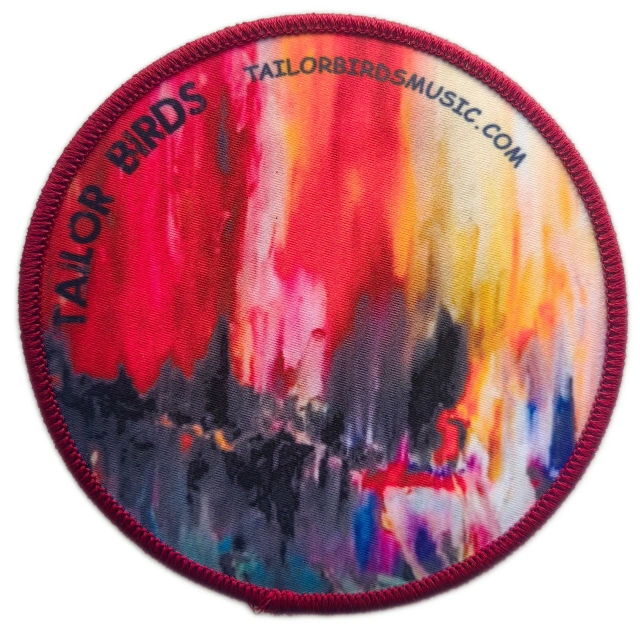 Custom Sublimated Music Brand Patch: "Tailor Birds" Abstract Art Display Sample-Front Side