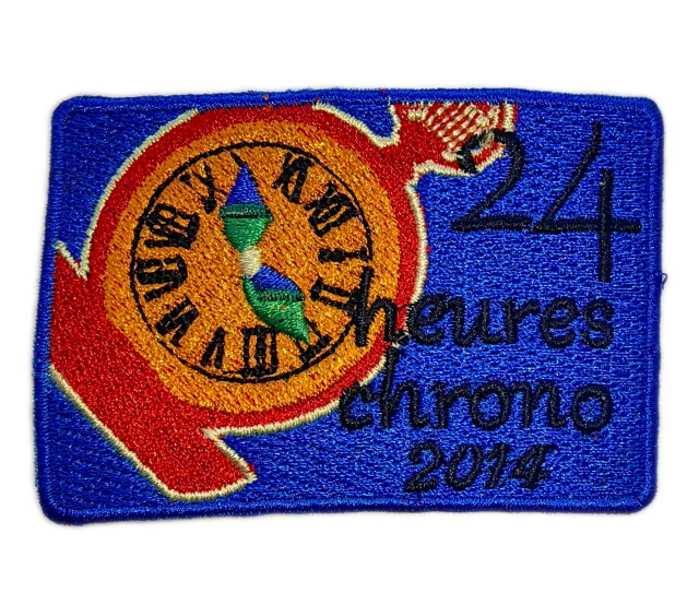 Custom Embroidered "24 Heures Chrono 2014" Event Patch (Display Sample)-Front Side