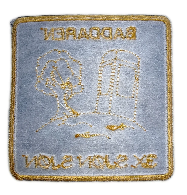 Custom Embroidered "Baddaren 3x Sjön" Achievement Patch (Sample)-Back Side