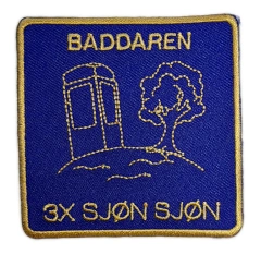 Custom Embroidered "Baddaren 3x Sjön" Achievement Patch (Sample)-Front Side