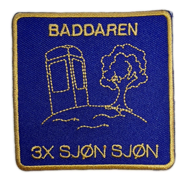 Custom Embroidered "Baddaren 3x Sjön" Achievement Patch (Sample)-Front Side