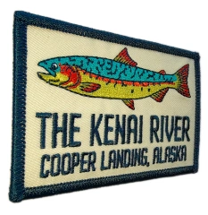 Custom Embroidered "The Kenai River, Alaska" Fishing Patch (Display Sample)-Left Side