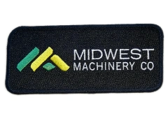 Custom Embroidered "Midwest Machinery Co" Logo Patch (Display Sample)-Front Side