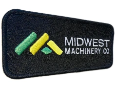 Custom Embroidered "Midwest Machinery Co" Logo Patch (Display Sample)-Left Side