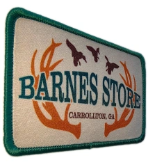 Custom Sublimated "Barnes Store" Carrollton GA Hunting Patch (Display Sample)-Left Side