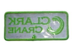 Custom Embroidered "CLARK CRANE" Company Patch (Manufacturing Sample)-Back Side