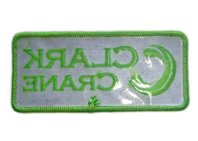 Custom Embroidered "CLARK CRANE" Company Patch (Manufacturing Sample)-Back Side