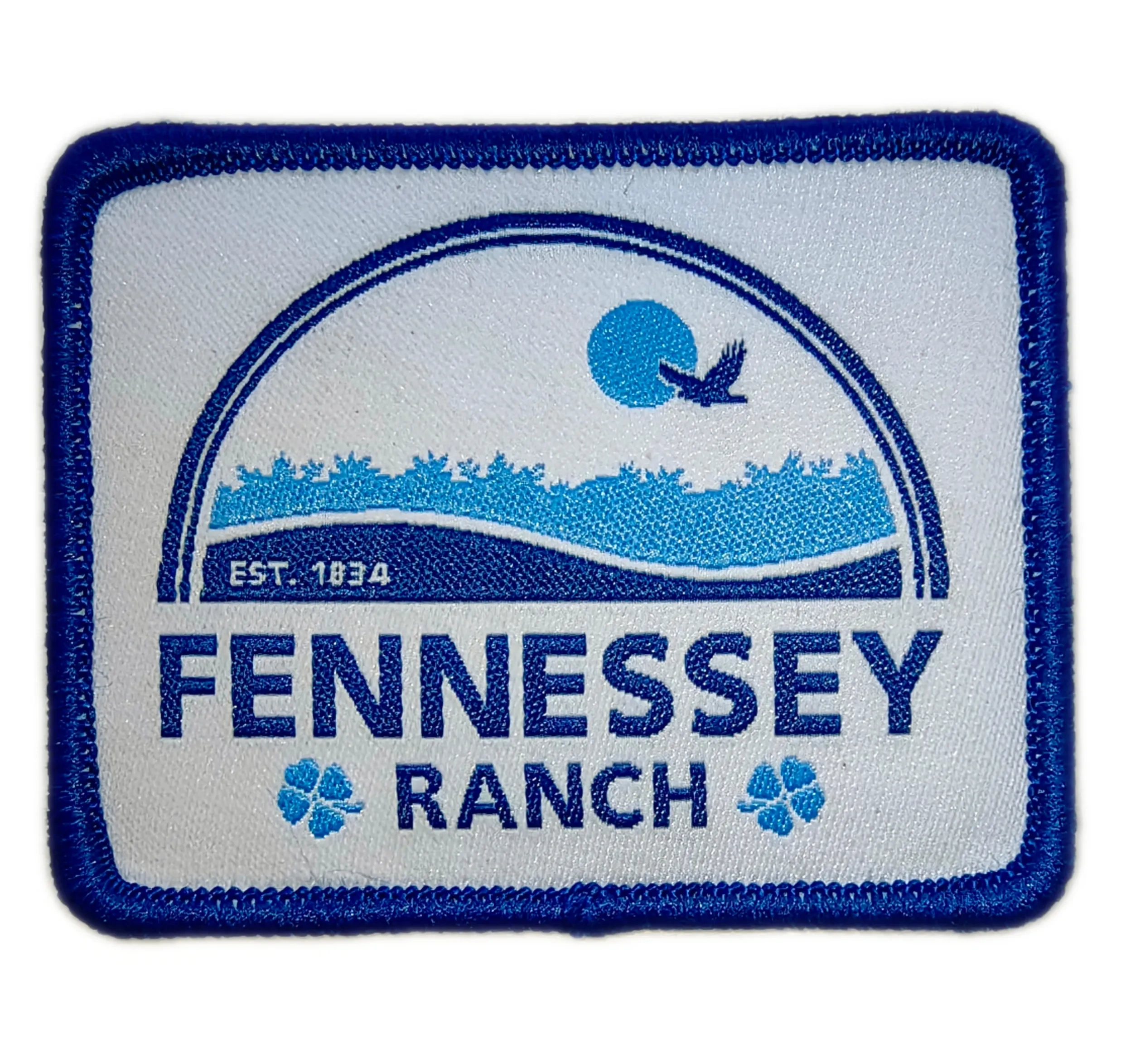 Custom Woven "Fennessey Ranch" Heritage Logo Patch (Display Sample)-Front Side