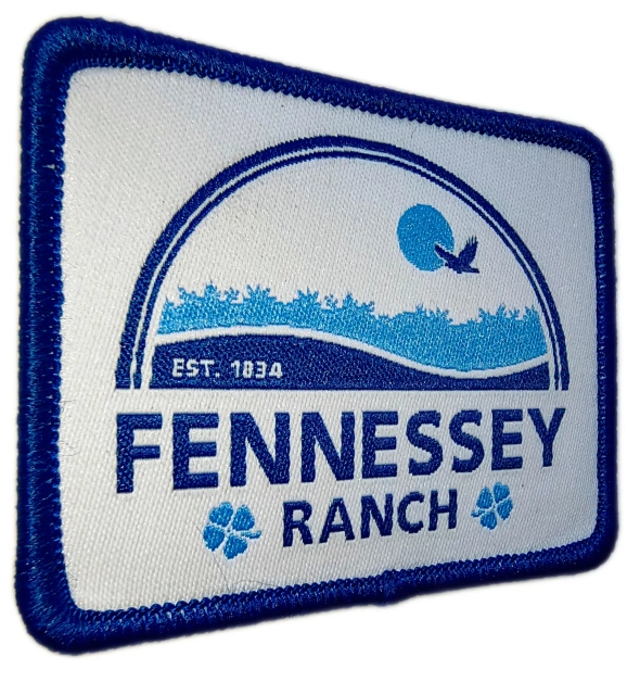 Custom Woven "Fennessey Ranch" Heritage Logo Patch (Display Sample)-Left Side