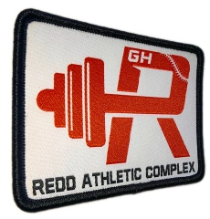Custom Woven "GH Redd Athletic Complex" Logo Patch (Display Sample)-Left Side