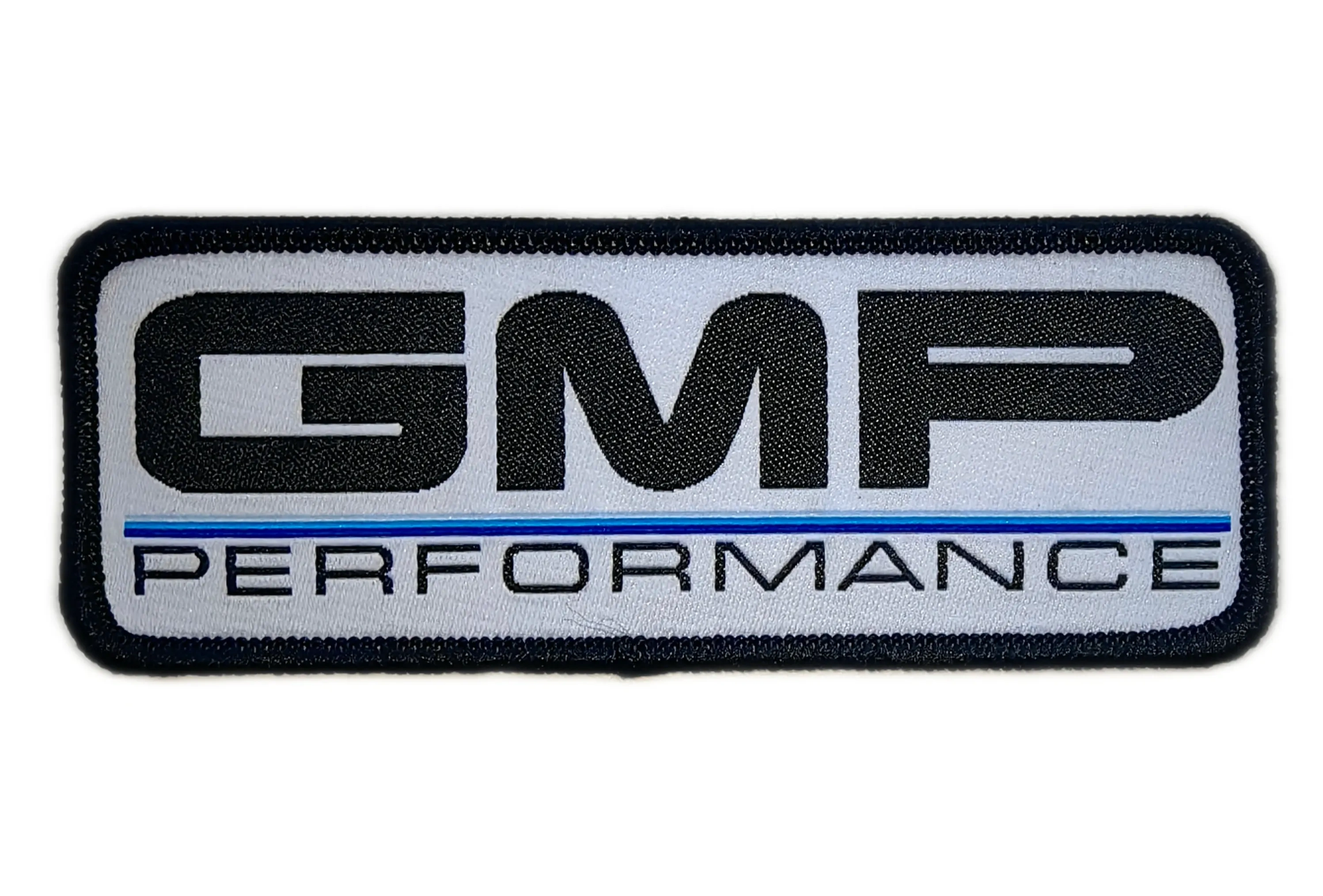 Custom Woven "GMP Performance" Logo Patch (Display Sample)-Front Side