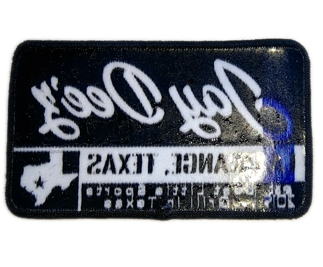 Custom Woven "Jay Dee'z La Grange, Texas" Sports Grill Patch (Display Sample)-Back Side