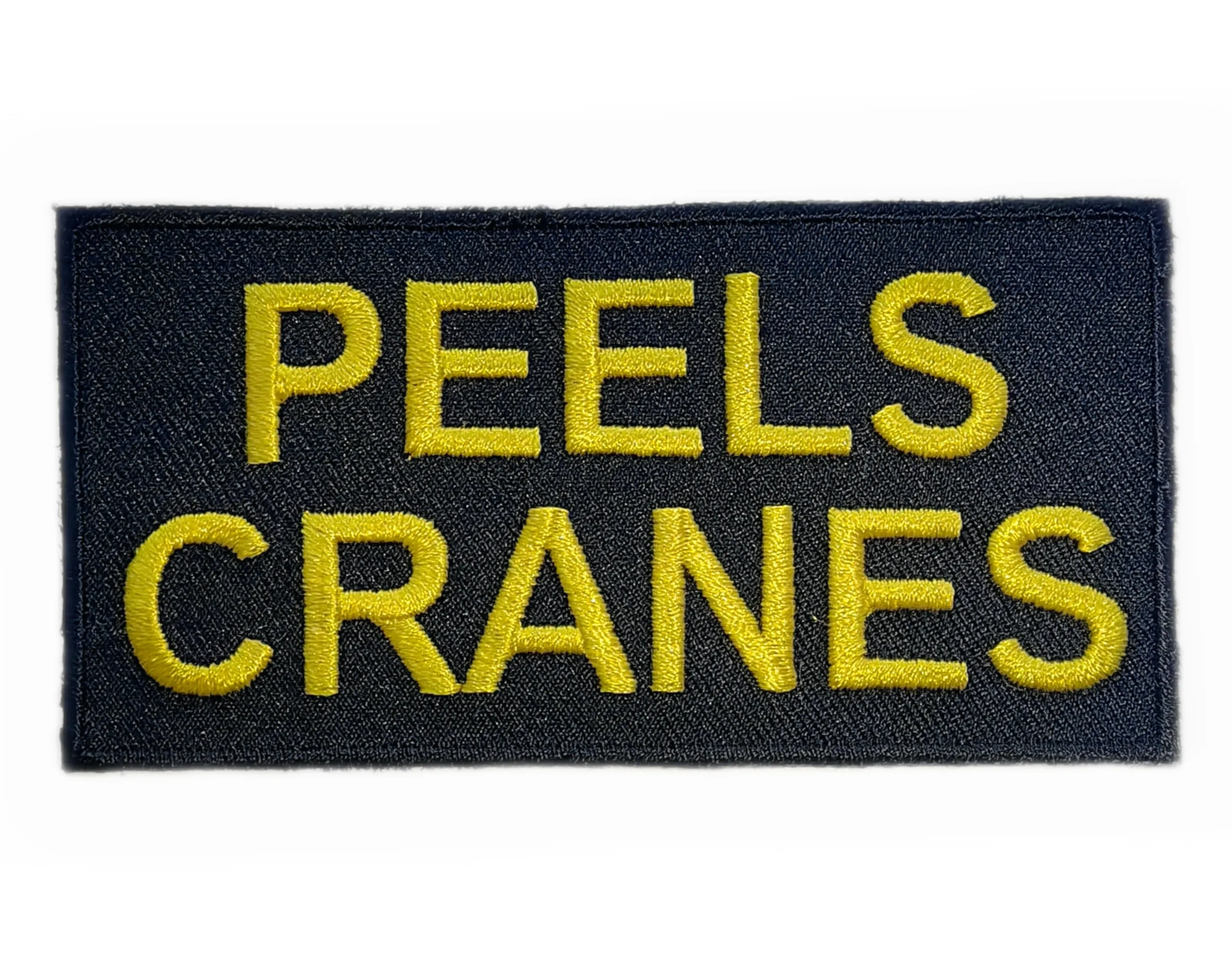 Custom Embroidered "PEELS CRANES" Company Patch (Manufacturing Sample)-Front Side