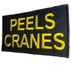 Custom Embroidered "PEELS CRANES" Company Patch (Manufacturing Sample)-Right Side