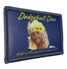 Custom Sublimated "Dodgeball Dan" Joke Patch (Display Sample)-Left Side