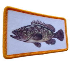 Custom Sublimated "Grouper Fish" & Saltwater Fishing Patch (Display Sample)-Left Side