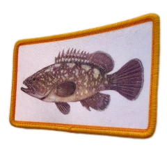 Custom Sublimated "Grouper Fish" & Saltwater Fishing Patch (Display Sample)-Right Side