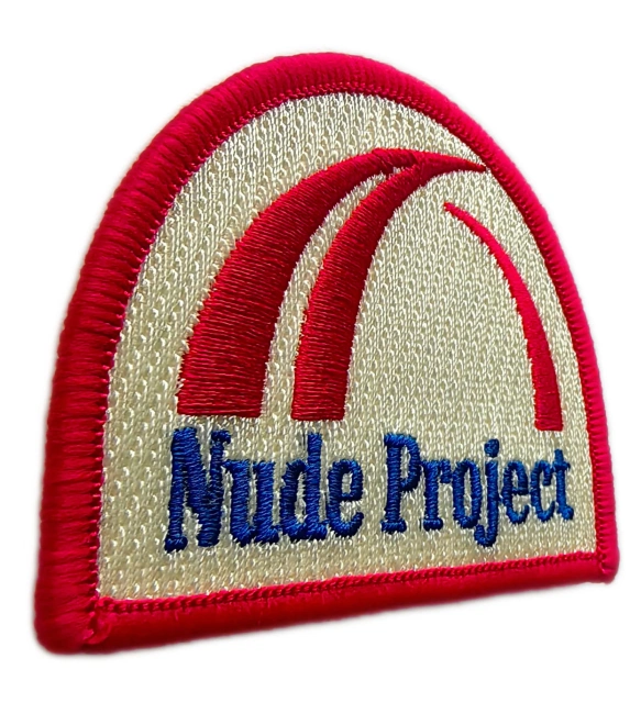 Custom Embroidered Patch Example: "Nude Project" Logo-Left Side