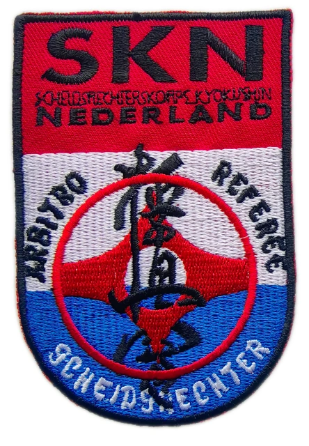 Custom Embroidered Patch Example: SKN Kyokushin Referee-Front Side