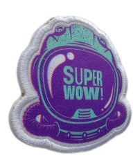 Custom Sublimated "SUPER WOW!" Text Patch-Left Side
