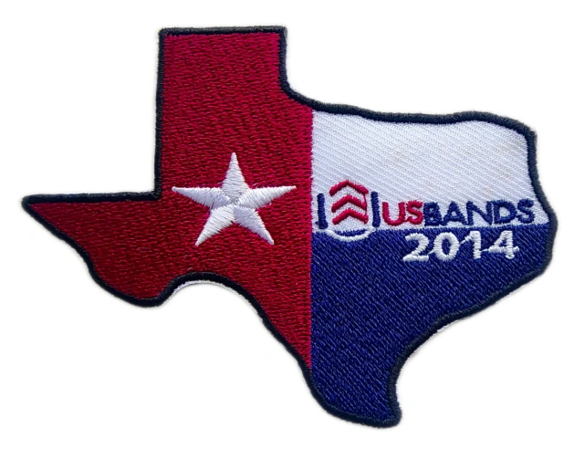 Custom Embroidered Patch Example: Texas Flag Design with Logo-Front Side