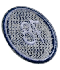 Custom Embroidered Vintage Oval "78" Patch-Back Side