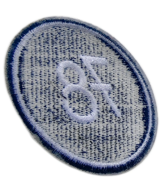 Custom Embroidered Vintage Oval "78" Patch-Back Side