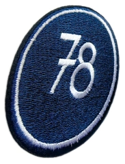 Custom Embroidered Vintage Oval "78" Patch-Left Side