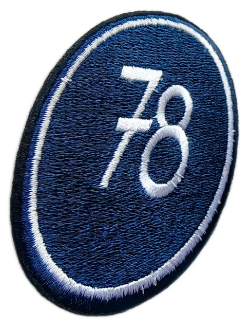 Custom Embroidered Vintage Oval "78" Patch-Left Side