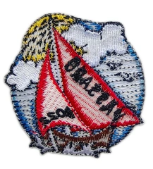 Custom Embroidered Patch Example: Sailing Boat VÄSSARÖ 2022-Back Side