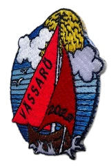 Custom Embroidered Patch Example: Sailing Boat VÄSSARÖ 2022-Right Side
