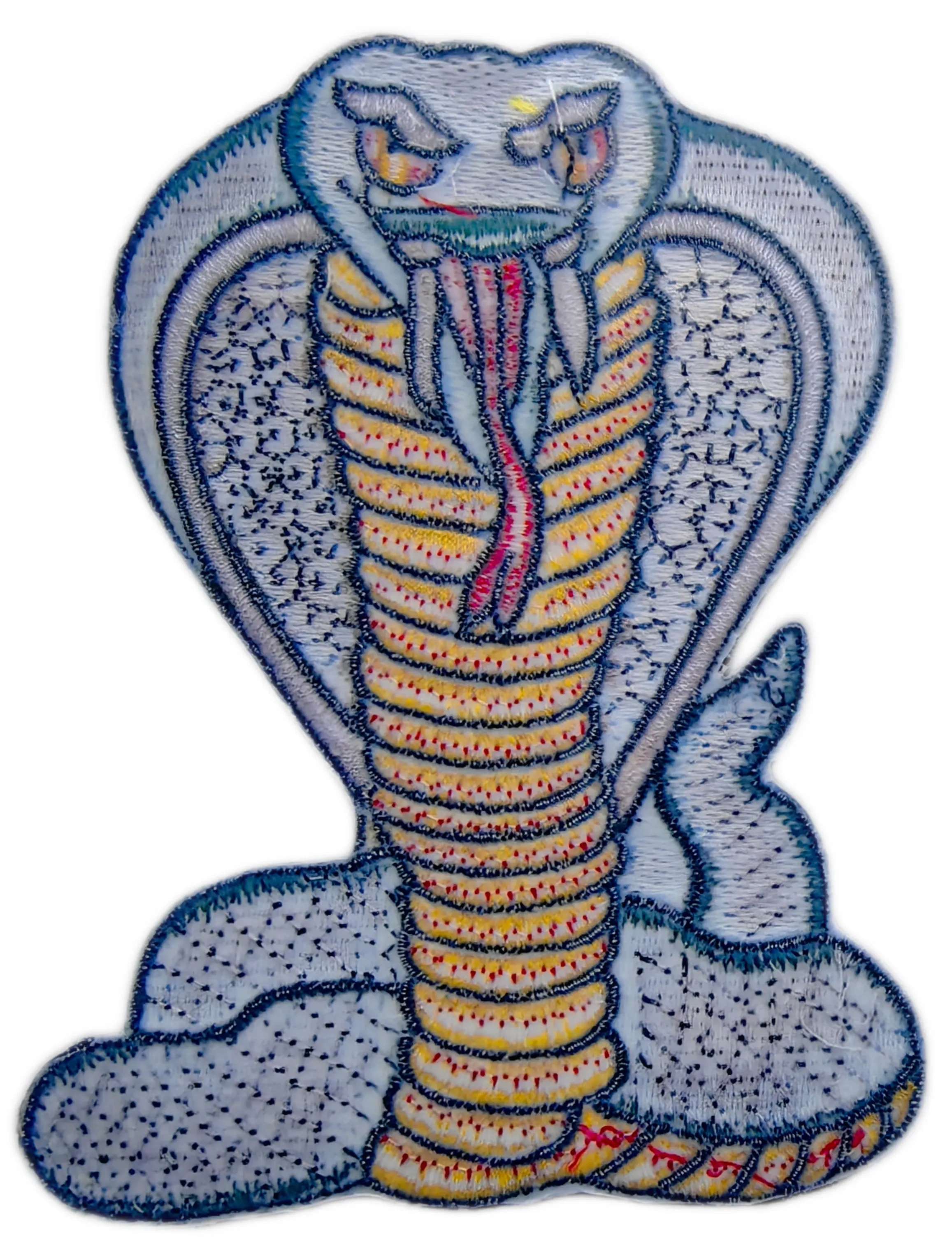 Custom Embroidered Patch Example: Green Cobra Design-Back Side