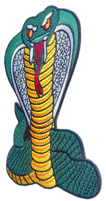 Custom Embroidered Patch Example: Green Cobra Design-Right Side